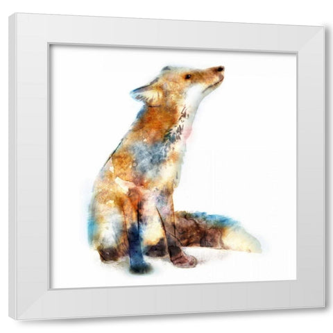 Fox White Modern Wood Framed Art Print by Selkirk, Edward