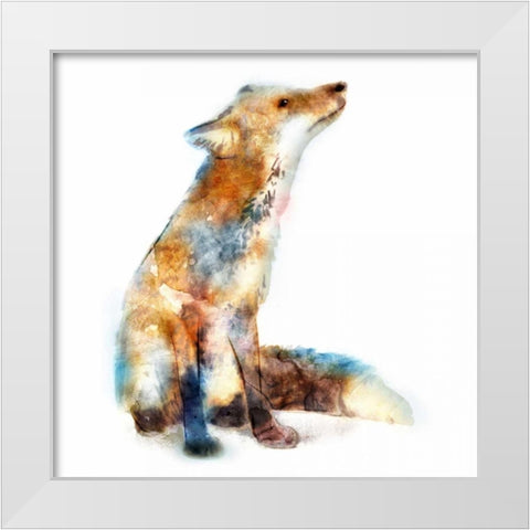 Fox White Modern Wood Framed Art Print by Selkirk, Edward
