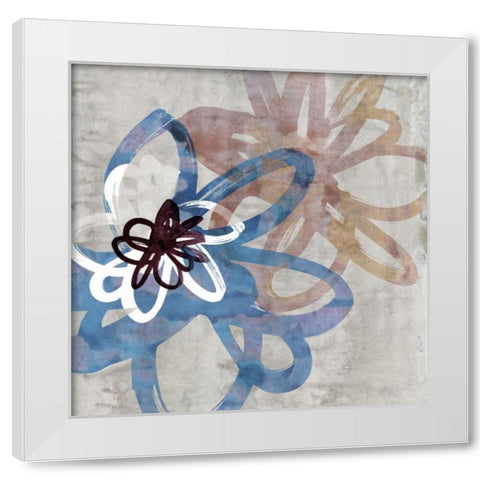 Scribbled Floral I White Modern Wood Framed Art Print by Selkirk, Edward