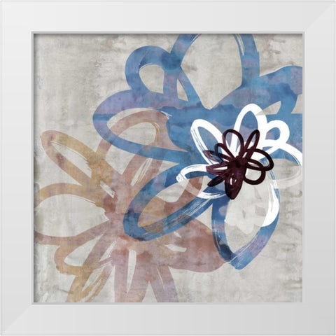 Scribbled Floral II White Modern Wood Framed Art Print by Selkirk, Edward
