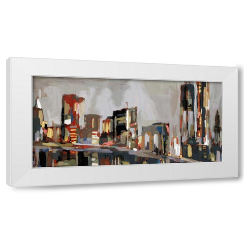 Manhattan Nights  White Modern Wood Framed Art Print by Selkirk, Edward