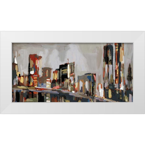 Manhattan Nights  White Modern Wood Framed Art Print by Selkirk, Edward