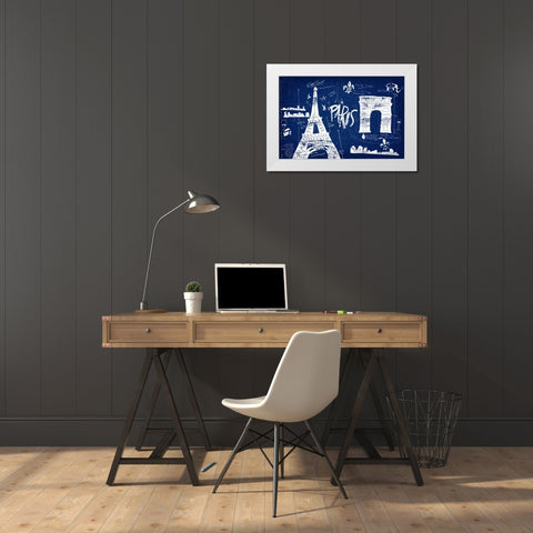 Paris Blue White Modern Wood Framed Art Print by Selkirk, Edward