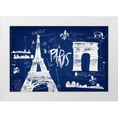 Paris Blue White Modern Wood Framed Art Print by Selkirk, Edward