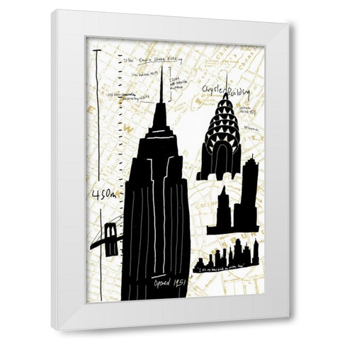 NY Deco I White Modern Wood Framed Art Print by Selkirk, Edward