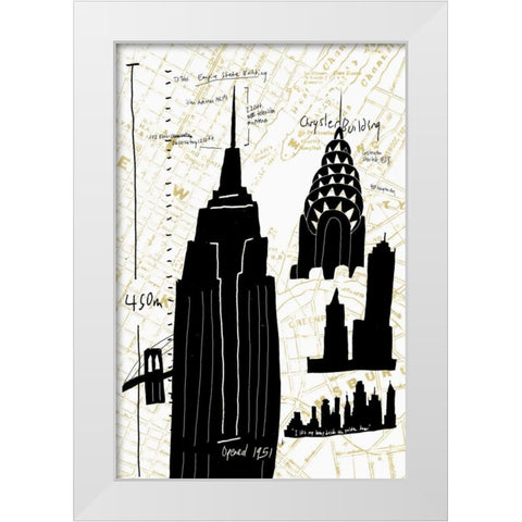 NY Deco I White Modern Wood Framed Art Print by Selkirk, Edward