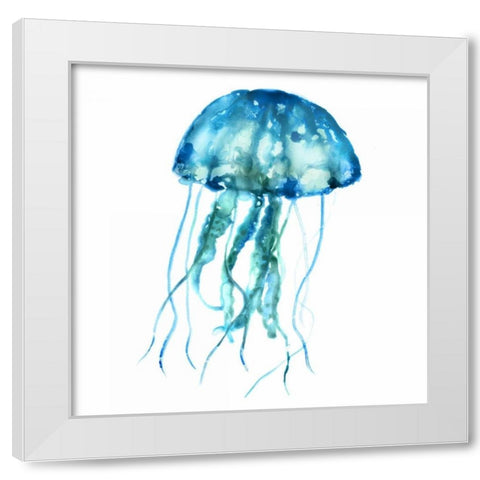 Jellyfish White Modern Wood Framed Art Print by Selkirk, Edward