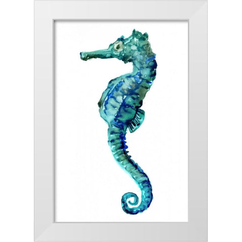 Sea Horse White Modern Wood Framed Art Print by Selkirk, Edward