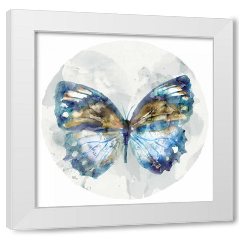 Indigo Butterfly I White Modern Wood Framed Art Print by Selkirk, Edward