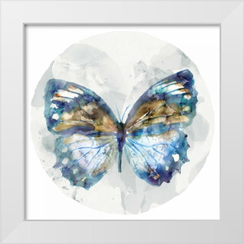 Indigo Butterfly I White Modern Wood Framed Art Print by Selkirk, Edward