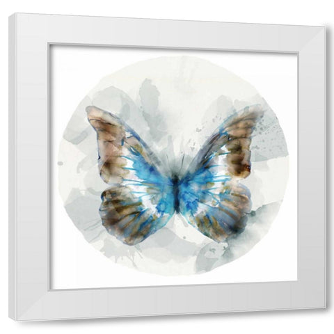 Indigo Butterfly II White Modern Wood Framed Art Print by Selkirk, Edward