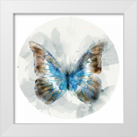 Indigo Butterfly II White Modern Wood Framed Art Print by Selkirk, Edward