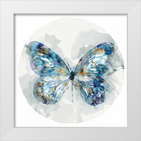 Indigo Butterfly III White Modern Wood Framed Art Print by Selkirk, Edward