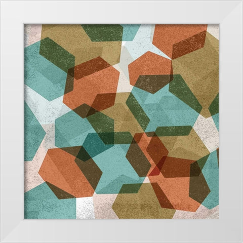 Hexagon Composition II White Modern Wood Framed Art Print by Selkirk, Edward