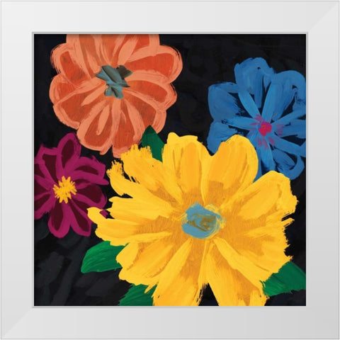 Budding Flowers I White Modern Wood Framed Art Print by Selkirk, Edward