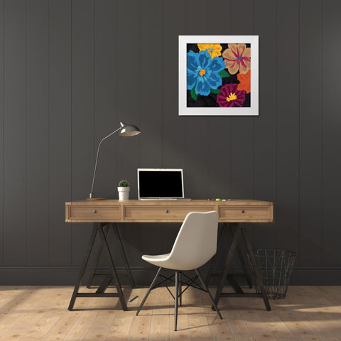 Budding Flowers II White Modern Wood Framed Art Print by Selkirk, Edward