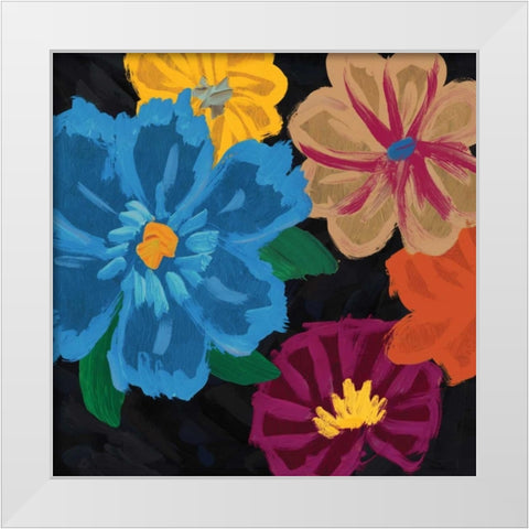Budding Flowers II White Modern Wood Framed Art Print by Selkirk, Edward