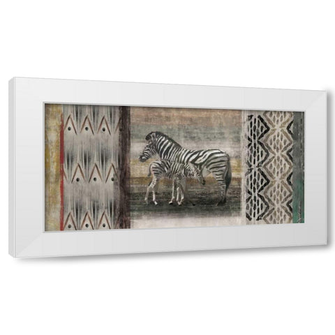 Tribal Zebras White Modern Wood Framed Art Print by Selkirk, Edward