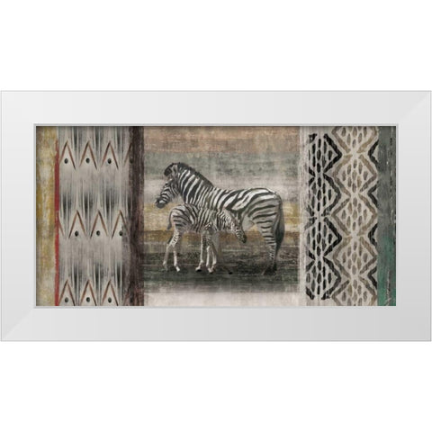 Tribal Zebras White Modern Wood Framed Art Print by Selkirk, Edward