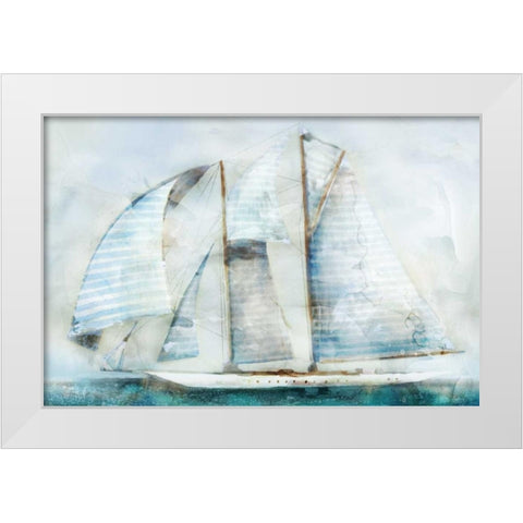 Sailboat Blues White Modern Wood Framed Art Print by Selkirk, Edward
