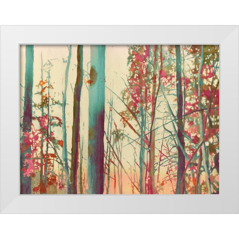 Pink Arborescences White Modern Wood Framed Art Print by Pellisier, Sandrine