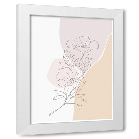 Dainty Daisy White Modern Wood Framed Art Print by Sabrina