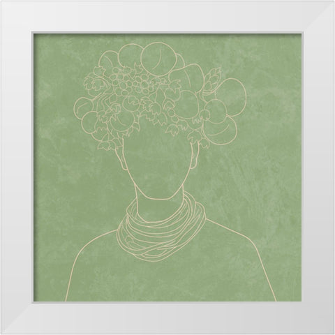 Africa Live Collection African Man Green Version  White Modern Wood Framed Art Print by Balbuena, Sabrina