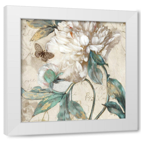 Morning Peony II White Modern Wood Framed Art Print by Theodosiou, Matina