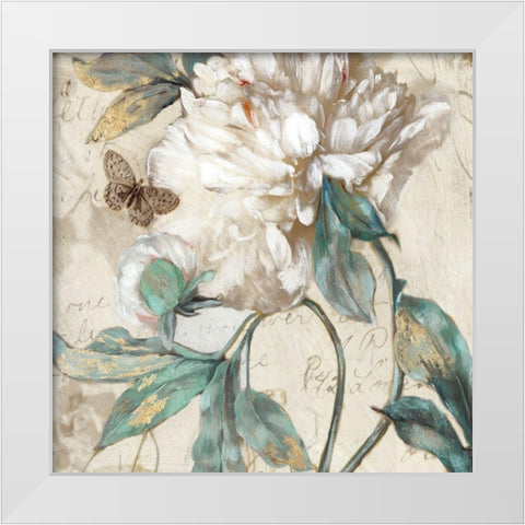 Morning Peony II White Modern Wood Framed Art Print by Theodosiou, Matina