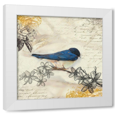 Backyard Birds II White Modern Wood Framed Art Print by Theodosiou, Matina