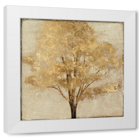 Gold Umber White Modern Wood Framed Art Print by Theodosiu, Matina