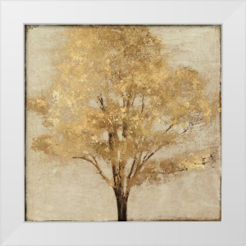 Gold Umber White Modern Wood Framed Art Print by Theodosiu, Matina