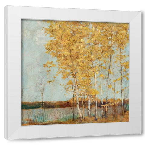 Gold Sway White Modern Wood Framed Art Print by Theodosiu, Matina