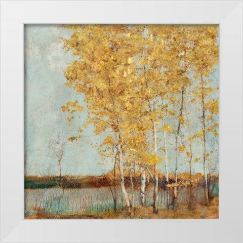 Gold Sway White Modern Wood Framed Art Print by Theodosiu, Matina
