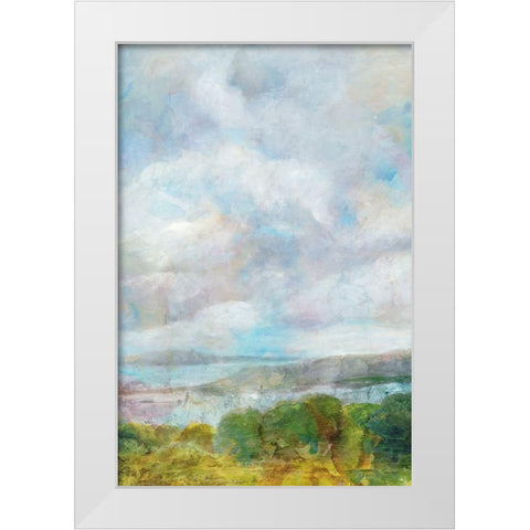 Spring Meadow  White Modern Wood Framed Art Print by Theodosiou, Matina
