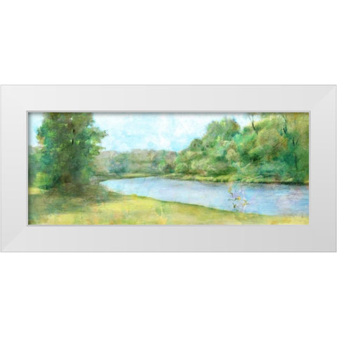 Fern Panorama White Modern Wood Framed Art Print by Theodosiu, Matina