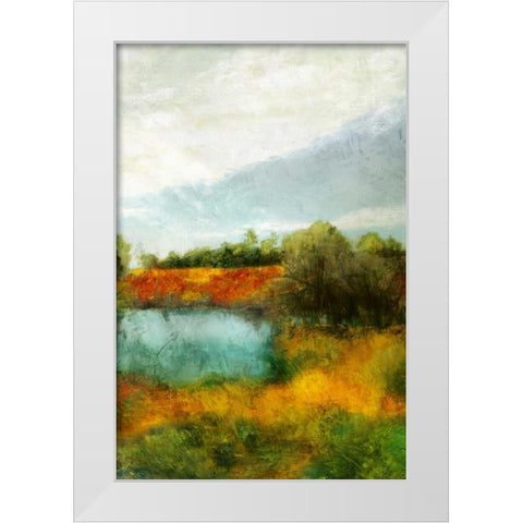 Bronze Horizon I White Modern Wood Framed Art Print by Theodosiu, Matina