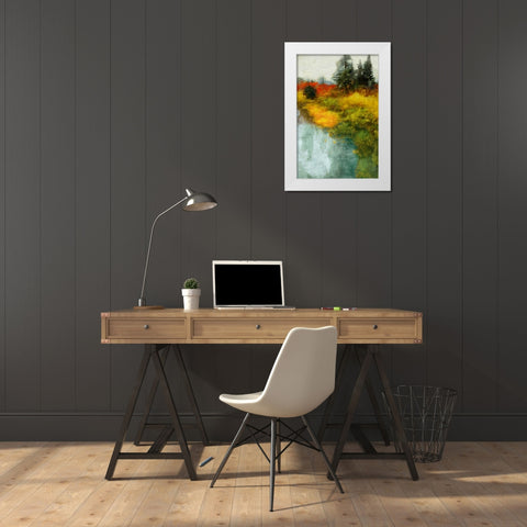 Bronze Horizon II White Modern Wood Framed Art Print by Theodosiu, Matina