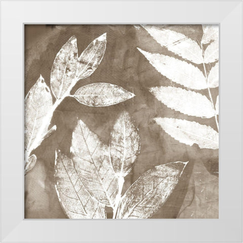 Petal Imprint II Neutral Version White Modern Wood Framed Art Print by Theodosiou, Matina