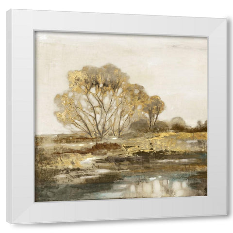 Golden Forest I White Modern Wood Framed Art Print by Theodosiou, Matina