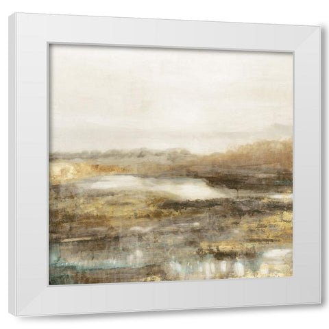 Golden Forest II White Modern Wood Framed Art Print by Theodosiou, Matina