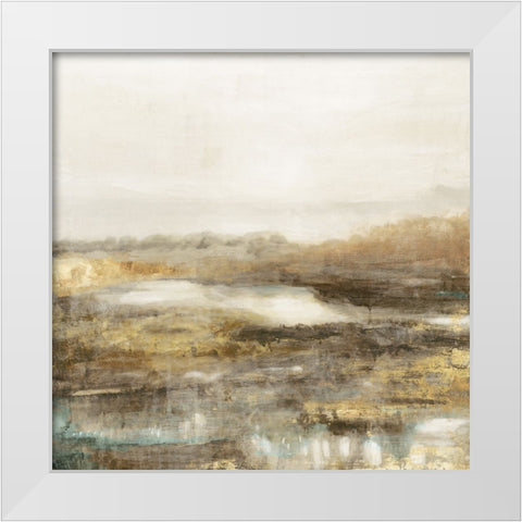 Golden Forest II White Modern Wood Framed Art Print by Theodosiou, Matina