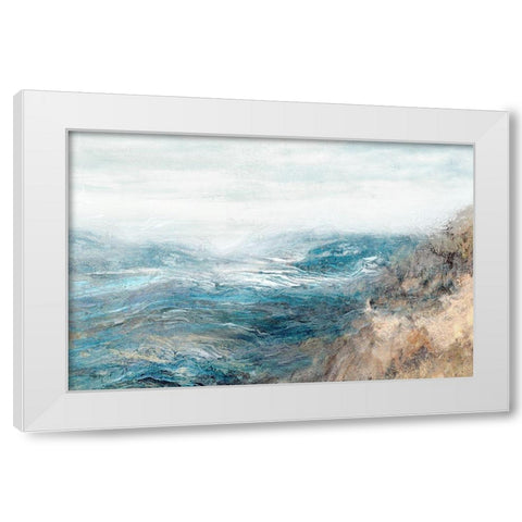 Rippling Away II  White Modern Wood Framed Art Print by Theodosiou, Matina