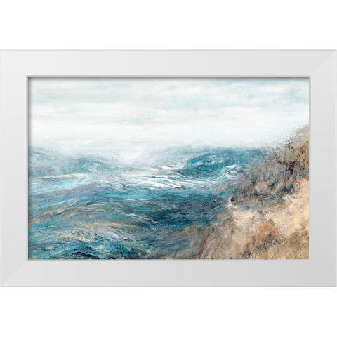 Rippling Away II  White Modern Wood Framed Art Print by Theodosiou, Matina