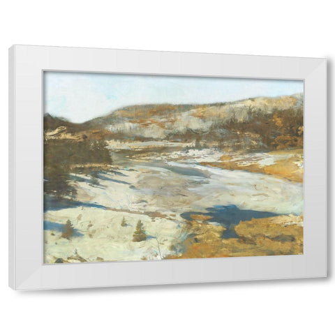 Snovy Hills White Modern Wood Framed Art Print by Theodosiou, Matina