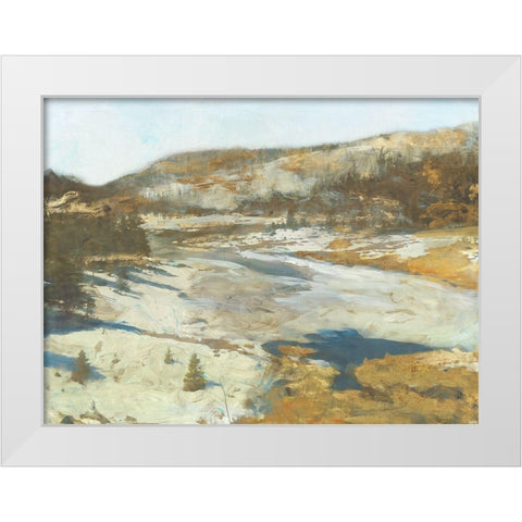Snovy Hills White Modern Wood Framed Art Print by Theodosiou, Matina