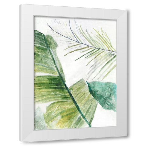 Tropical Greenary II White Modern Wood Framed Art Print by Theodosiou, Matina