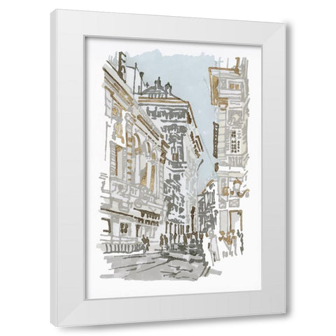 Via del Corso White Modern Wood Framed Art Print by Stellar Design Studio