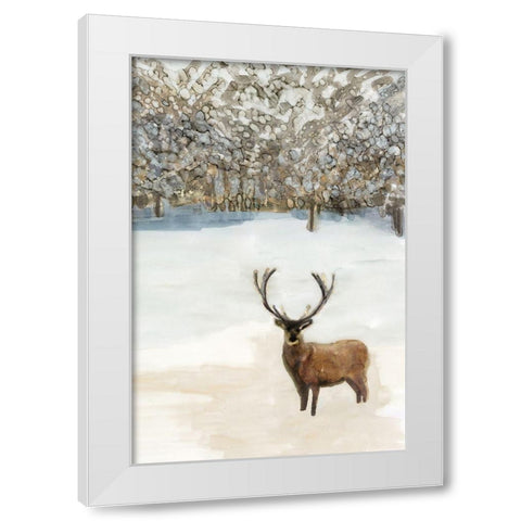 Grand Elk II  White Modern Wood Framed Art Print by Stellar Design Studio