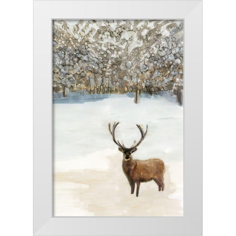 Grand Elk II  White Modern Wood Framed Art Print by Stellar Design Studio